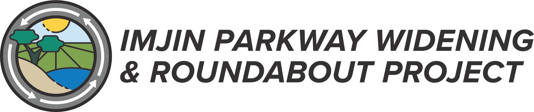 Logo for "Imjin Parkway Widening & Roundabout Project" with a circle landscape and road design.