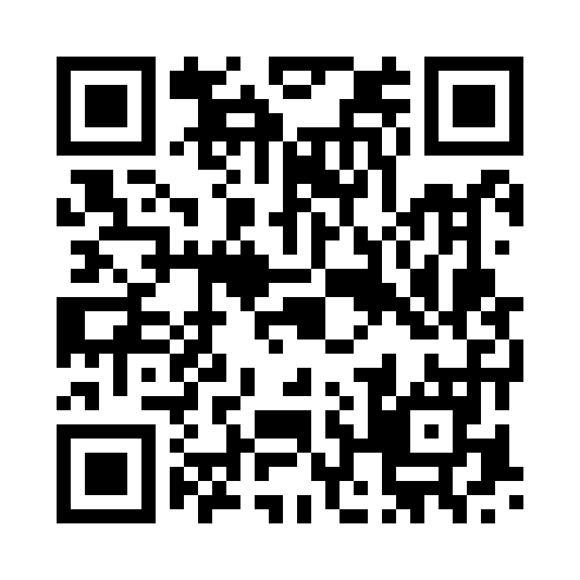 Black and white QR code.