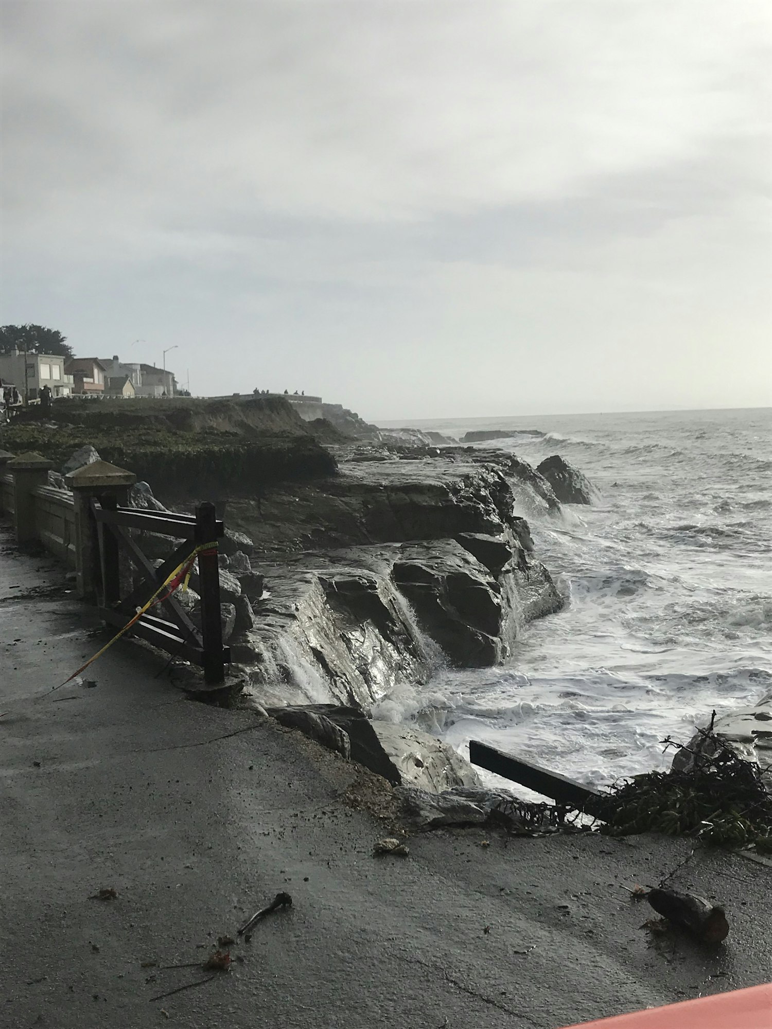 erosion along the shoreline