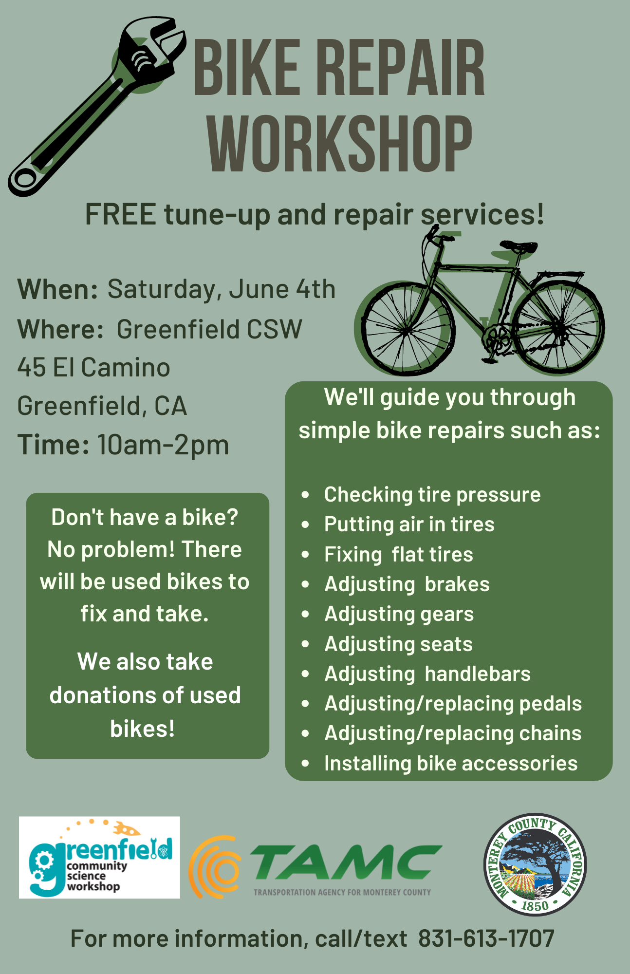 Bike repair workshop flyer