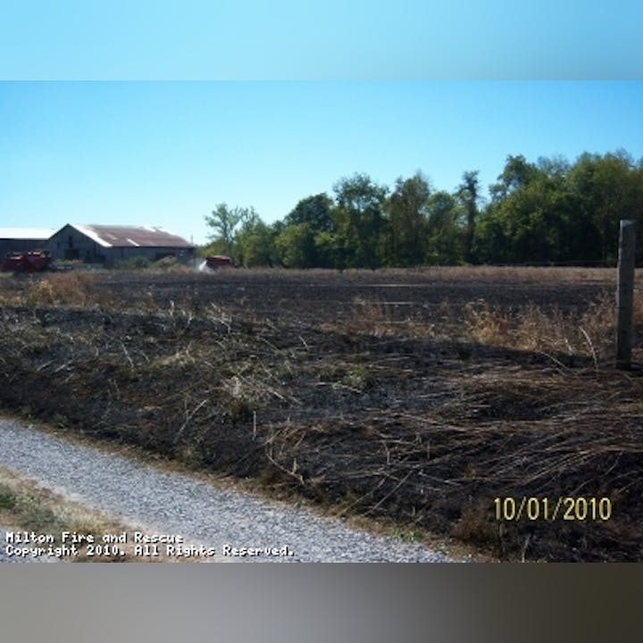 Photo of a field after a fire