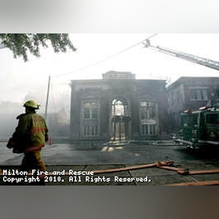 Photo of a firefighter working