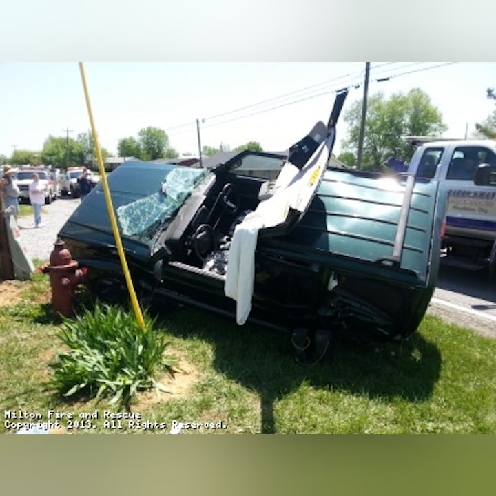 Photo of a car after crashing
