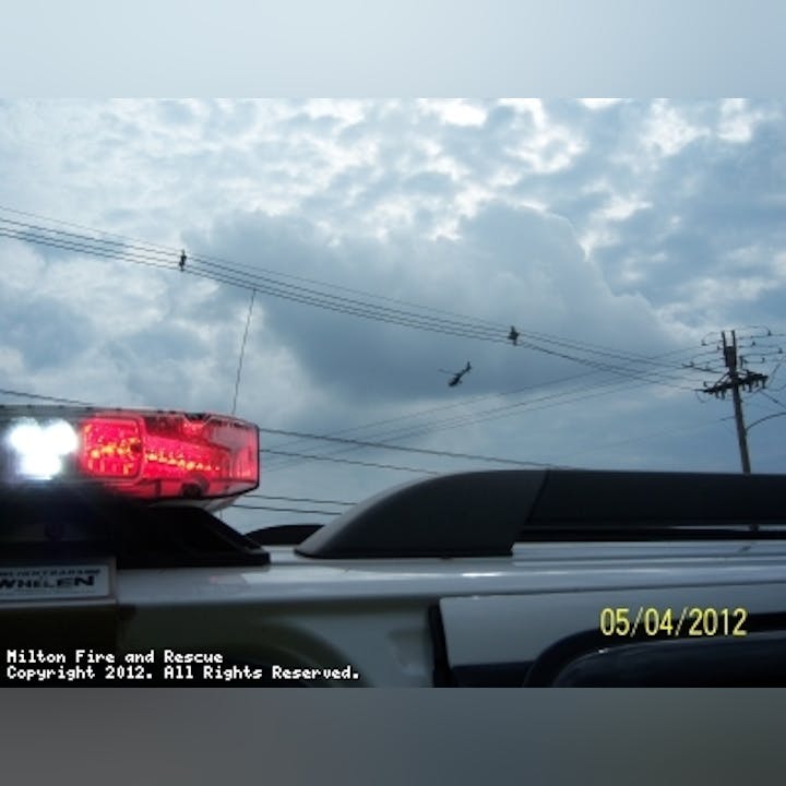 Phot of a helicopter in the air