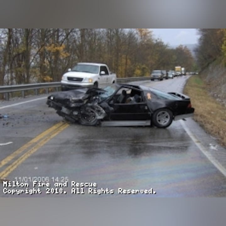 Photo of a car after an accident