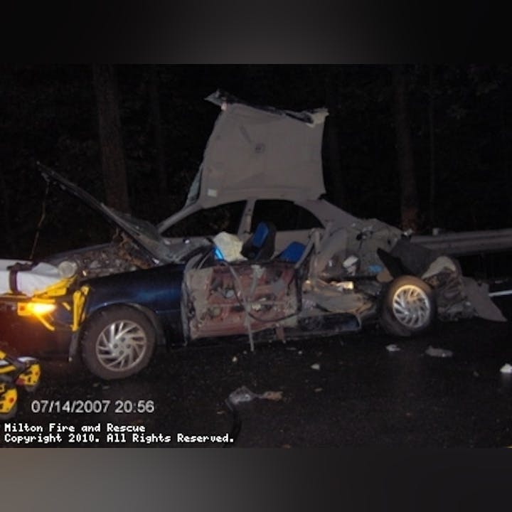 Photo of a car after an accident