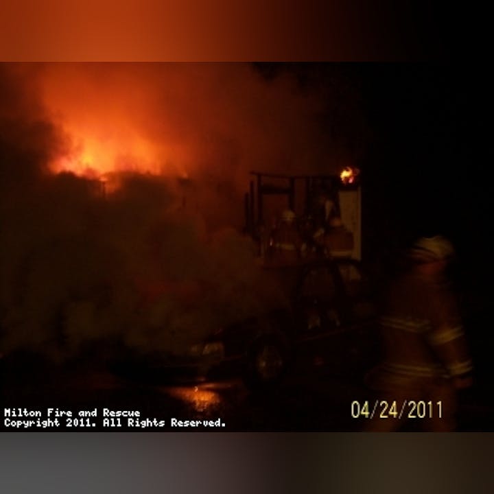 Photo of a nighttime fire