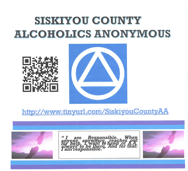 Siskiyou County Alcoholics Anonymous Poster