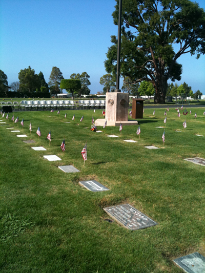 Photo of a cemetery and monument