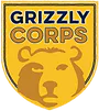 A badge logo with a stylized bear and "Grizzly Corps" text.