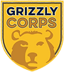A badge logo with a stylized bear and "Grizzly Corps" text.