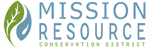 Logo of "Mission Resource Conservation District" with a leaf and water droplet design.