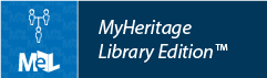 MyHeritage Library Edition logo with "MeL" text and a family tree icon.