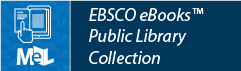 EBSCO eBooks Public Library Collection logo with an icon of books and "MeL" text.