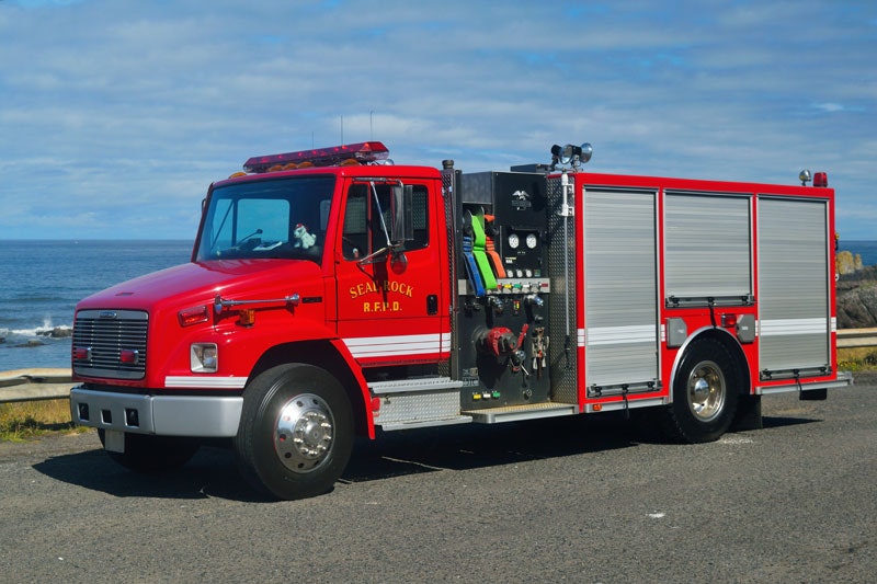 May contain: fire truck, truck, vehicle, and transportation