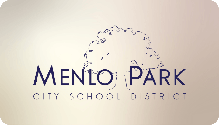 Logo with "Menlo Park City School District" text and an abstract tree design.