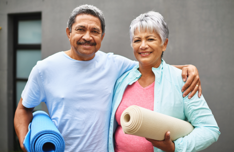 older adults in fitness gear