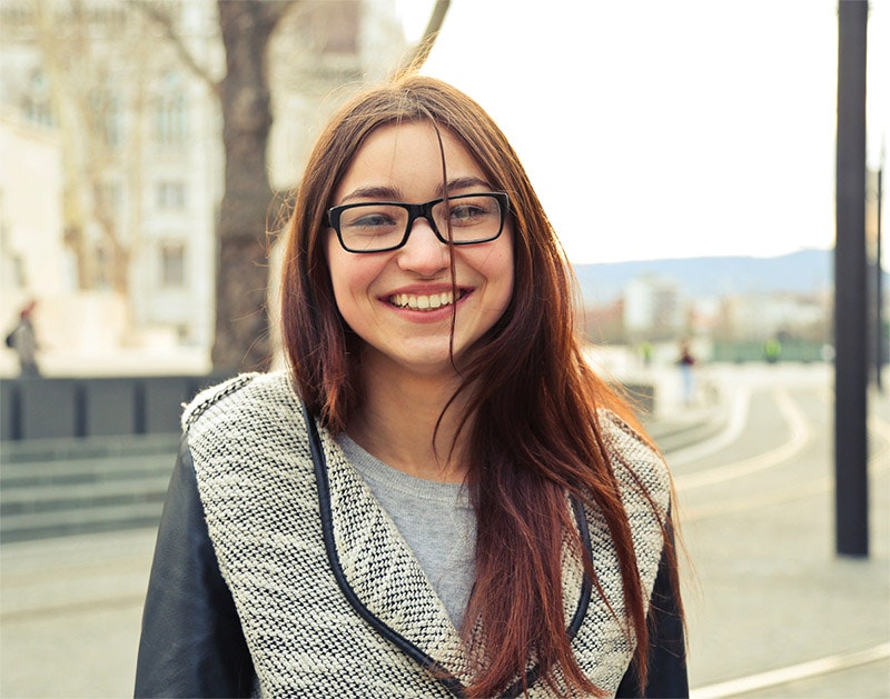 May contain: face, happy, head, person, smile, photography, portrait, accessories, glasses, adult, female, woman, and laughing