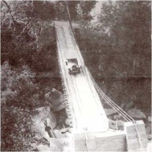 May contain: bridge and suspension bridge