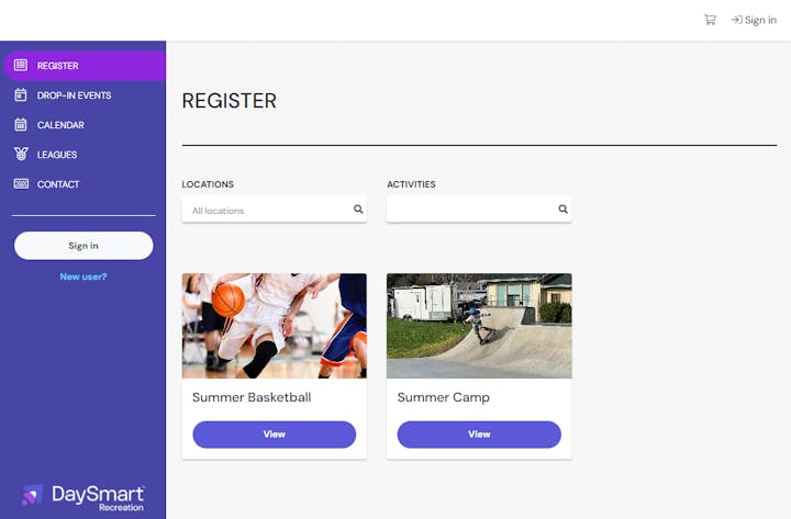 Our new website Registration Page