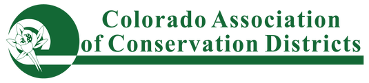 The image features the logo of the Colorado Association of Conservation Districts, emphasizing conservation efforts.