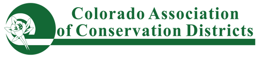 The image features the logo of the Colorado Association of Conservation Districts, emphasizing conservation efforts.
