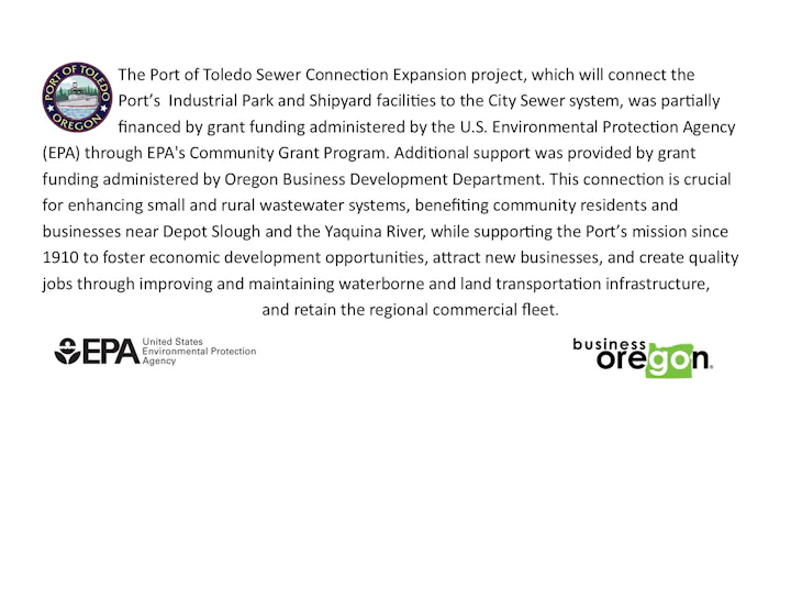 Port of Toledo Sewer Project, EPA-funded, enhances wastewater systems, boosts local economy, supports jobs, and infrastructure.