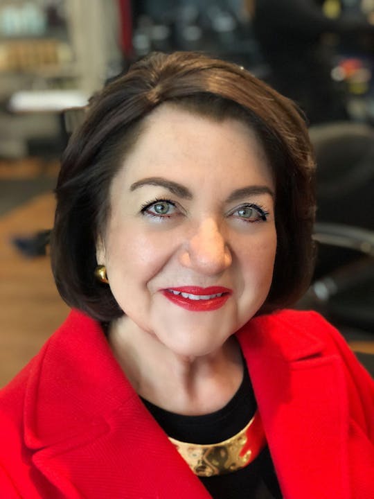 May contain: face, head, person, photography, portrait, adult, female, woman, accessories, earring, and jewelry