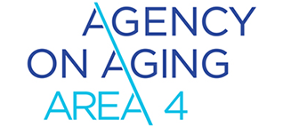 The image shows a logo with the text "AGENCY ON AGING AREA 4."