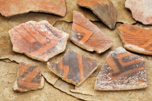 Photo of broken ancient pottery
