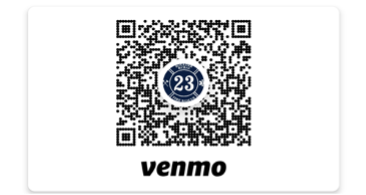 A Venmo QR code with a "23" in the center.