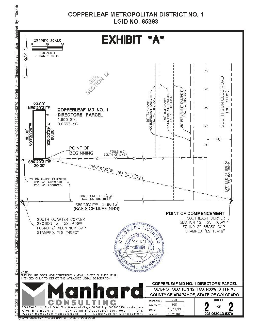 Map of the District located in Arapahoe County, Colorado