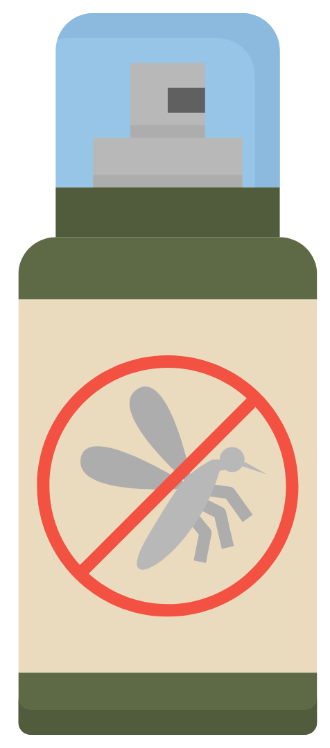 An illustration of a mosquito repellent spray bottle.