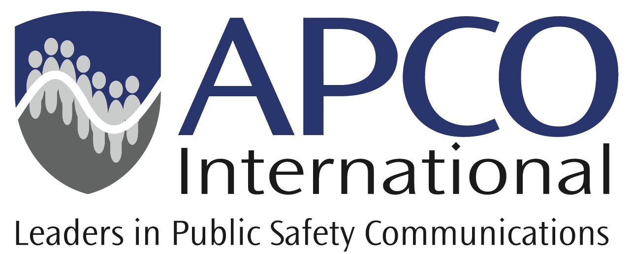Logo of APCO International, claiming to be leaders in Public Safety Communications.