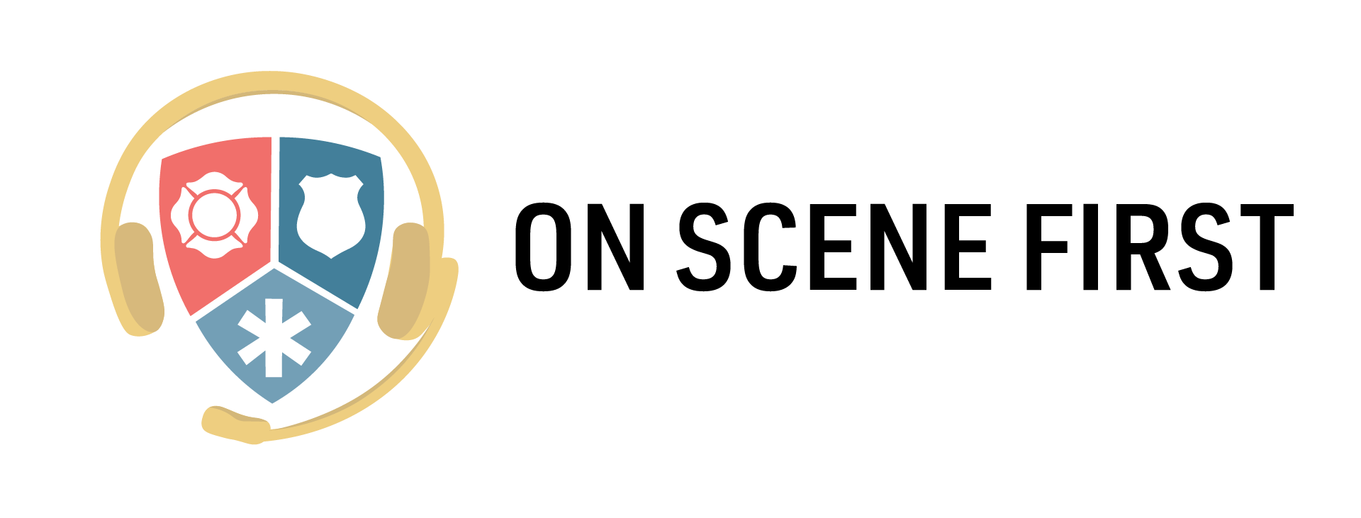 A stylized shield with a headset silhouette, split into four segments with different icons, likely representing customer service or protection.