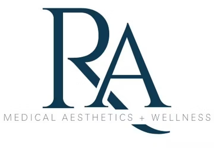 Logo with initials "RA" and text "Medical Aesthetics + Wellness" underneath.