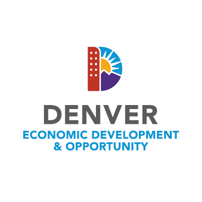 Denver Economic Development & Opportunity logo with building and sun design.