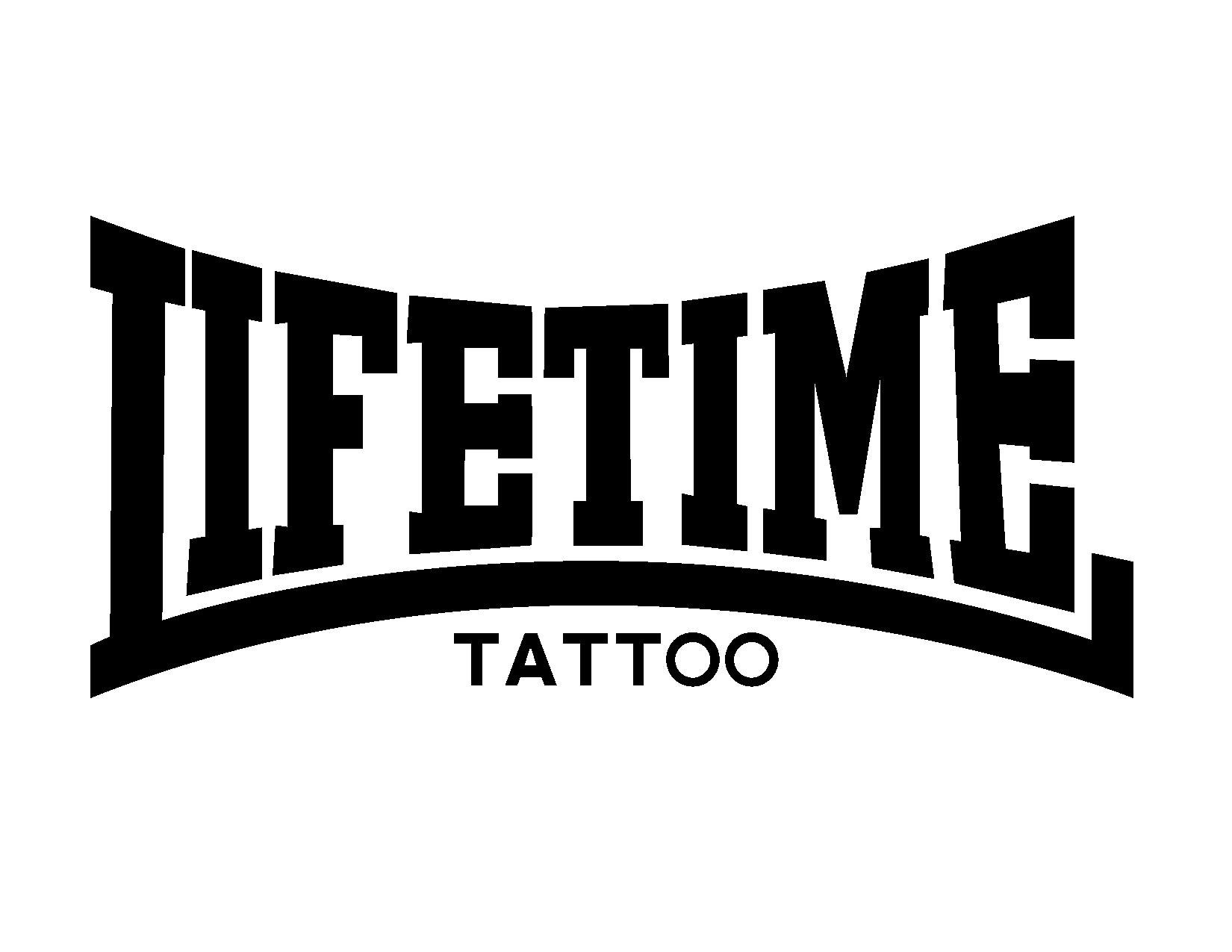 Text saying "LIFETIME TATTOO" in a bold, arched font.