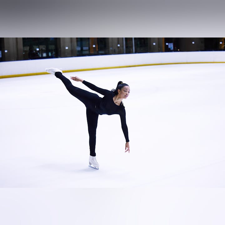 May contain: person, clothing, footwear, shoe, rink, skating, sport, ice skating, and performer