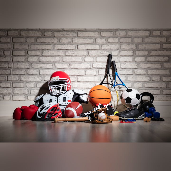 May contain: ball, baseball, baseball (ball), sport, sphere, basketball, basketball (ball), helmet, racket, tennis, tennis racket, people, person, football, soccer, and soccer ball