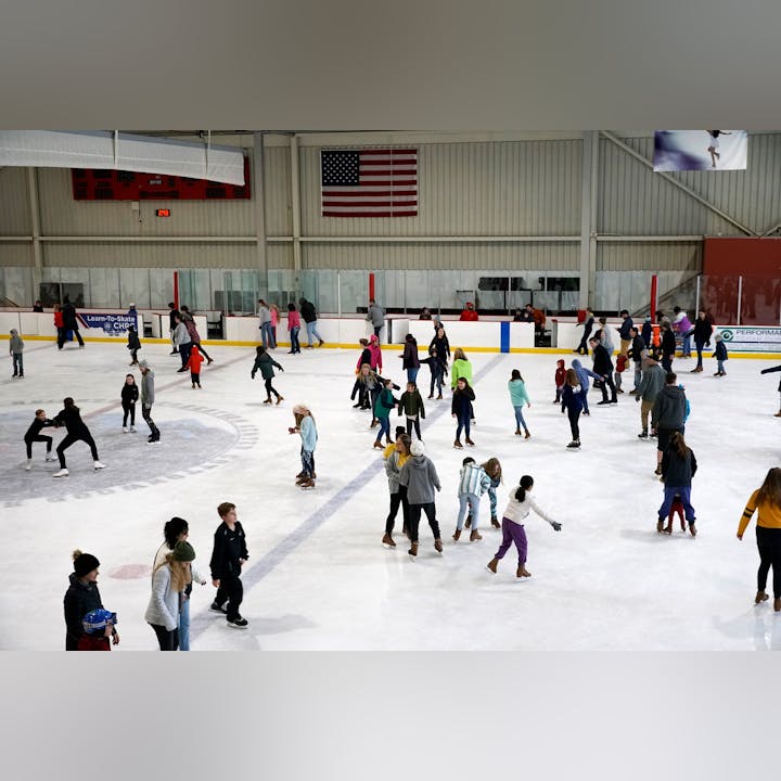 May contain: ice skating, ice skating dancing, performer, person, rink, skating, sport, clothing, glove, footwear, and shoe
