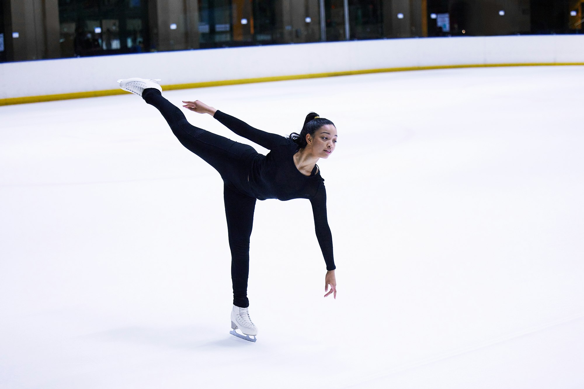 A figure skater performing on ice.