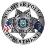 Sunriver Police Department badge with a star, American flag, and Oregon state flag elements.