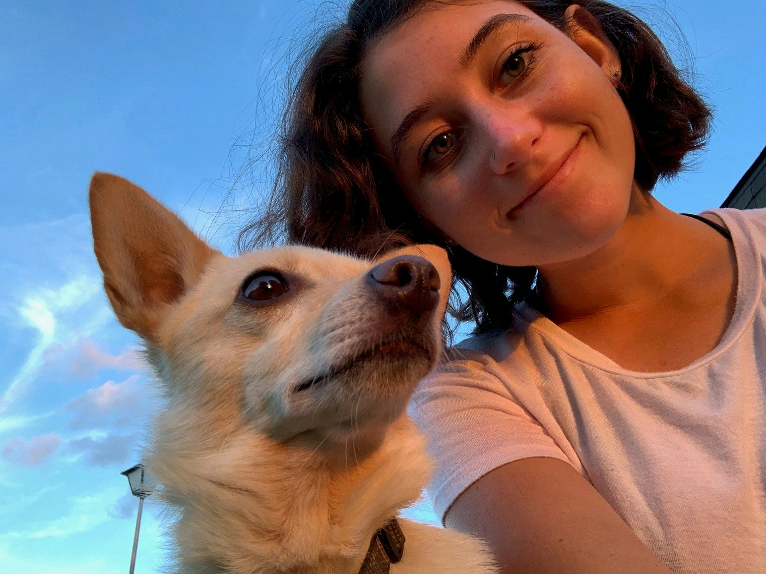 Mikhala Bornstein and dog
