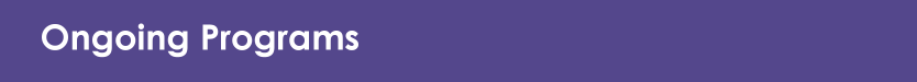 The image has white text "Ongoing Programs" on a purple background.