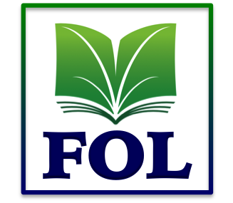 A logo with an open book and the acronym "FOL" within a square border.