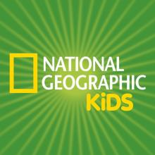 National Geographic Kids logo on a green burst background.