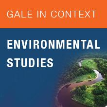 Educational material titled "GALE IN CONTEXT: ENVIRONMENTAL STUDIES" with a river and forest imagery.