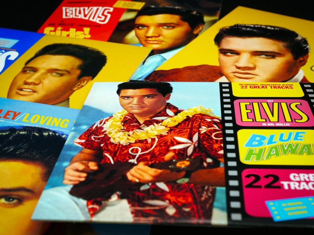 Collection of Elvis album covers.