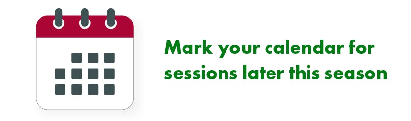 The image features a calendar icon and text reminding to mark the calendar for upcoming sessions this season.